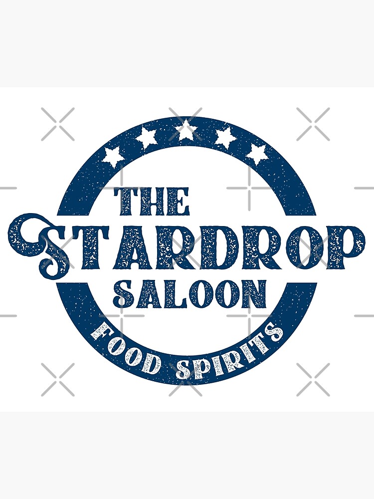 Stardew Valley Posters The Stardrop Saloon Pub Logo Stardew Valley Navy Logo Poster Rb3005 Stardew Valley Merch