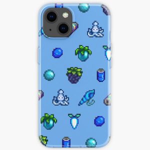 Blue pattern stardew valley items iPhone Soft Case RB3005 product Offical Stardew Valley Merch