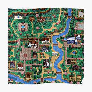 Stardew valley town map Poster RB3005 product Offical Stardew Valley Merch