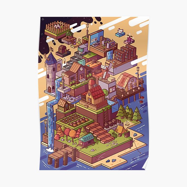 Stardew Valley Game Voxel Art Poster RB3005 product Offical Stardew Valley Merch