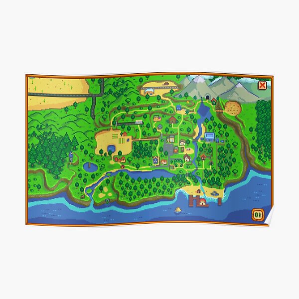 Stardew Valley Map Poster RB3005 product Offical Stardew Valley Merch