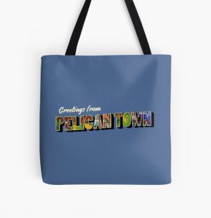 Greetings from Pelican Town | Stardew Valley Retro Postcard All Over Print Tote Bag RB3005 product Offical Stardew Valley Merch