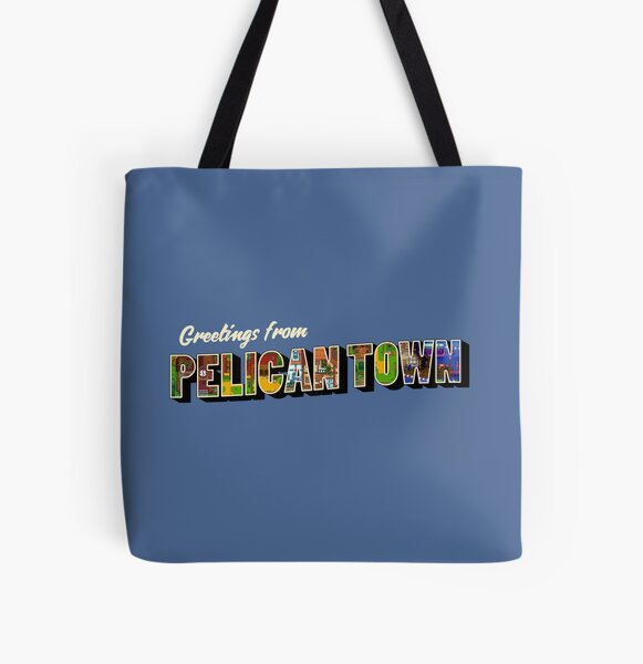 Greetings from Pelican Town | Stardew Valley Retro Postcard All Over Print Tote Bag RB3005 product Offical Stardew Valley Merch