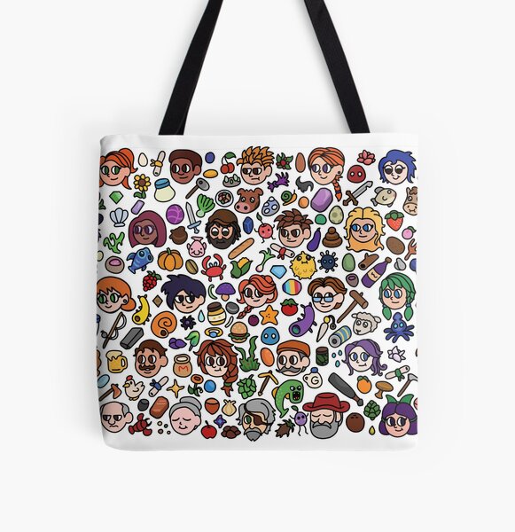 Stardew Valley Doodle All Over Print Tote Bag RB3005 product Offical Stardew Valley Merch