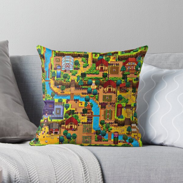 Stardew valley map  Throw Pillow RB3005 product Offical Stardew Valley Merch