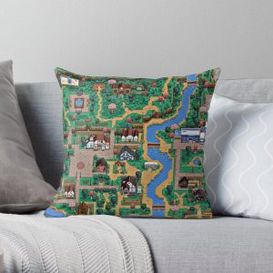 Stardew valley town map Throw Pillow RB3005 product Offical Stardew Valley Merch