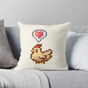 Stardew Valley Happy White Chicken Throw Pillow RB3005 product Offical Stardew Valley Merch