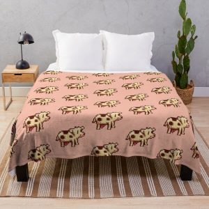 Stardew Valley White Pixel Cow Throw Blanket RB3005 product Offical Stardew Valley Merch