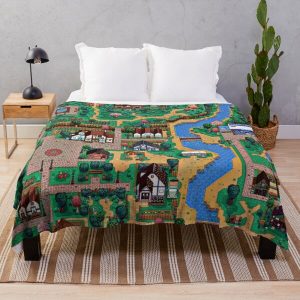 Stardew valley town map Throw Blanket RB3005 product Offical Stardew Valley Merch