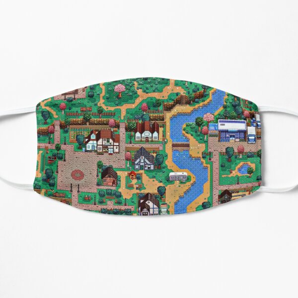 Stardew valley town map Flat Mask RB3005 product Offical Stardew Valley Merch
